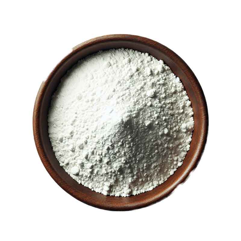 Inulinpulver i en bolle sett ovenfra, hvitt og fint pulver – Rain Form